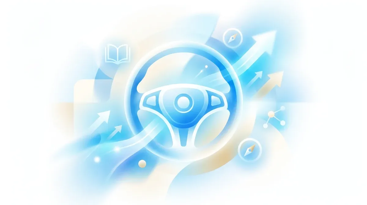 Grafika symboliczna kierownicy i edukacji za kierownicą