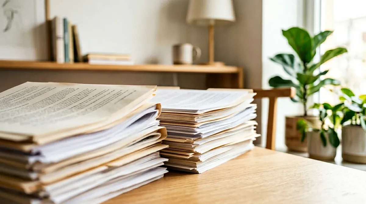 Dokumenty i materiały edukacyjne na biurku